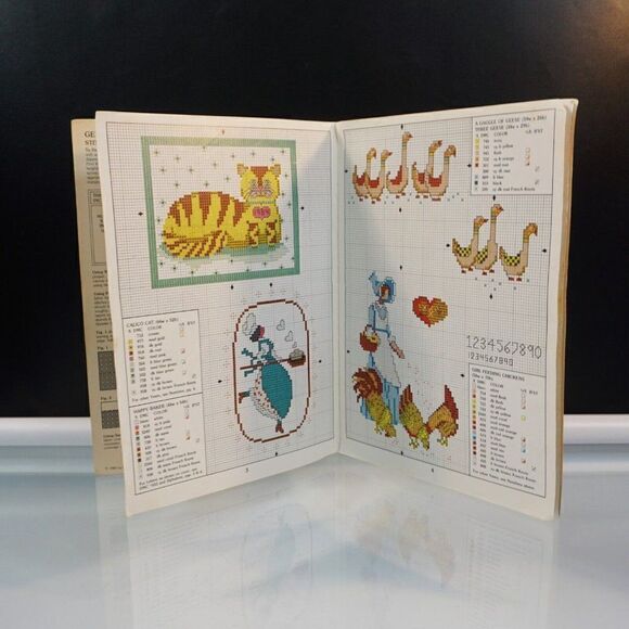 Milly Smiths Country Folk Art 1983 Cross Stitch Pattern Leaflet 286 Cats Pig Hen - Picture 7 of 9